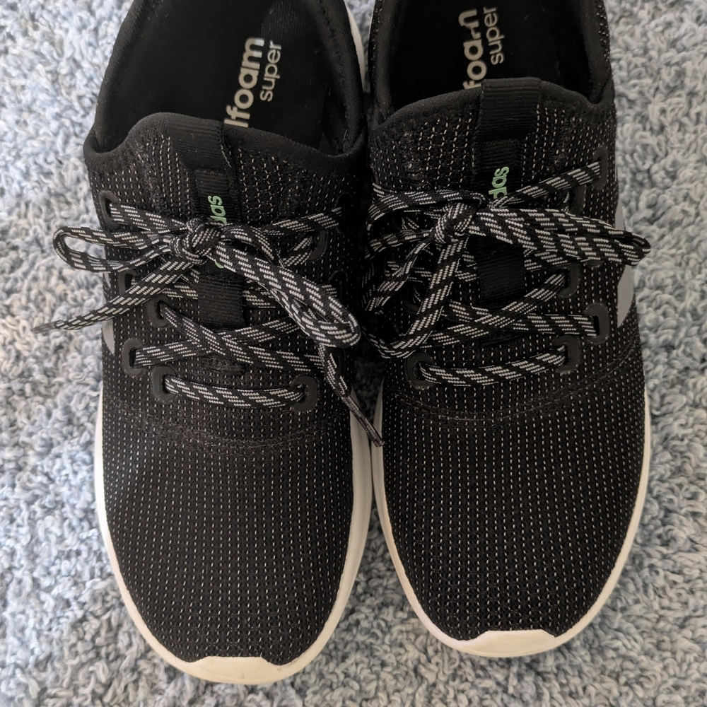 Adidas Black and White Athletic Walking Shoes